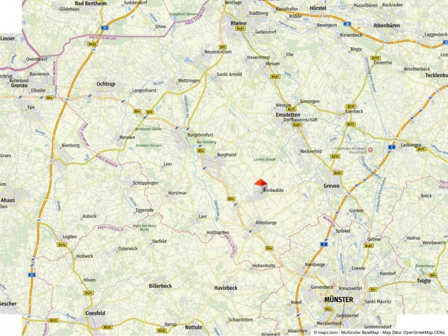 Makro-Lage Nordwalde Mehrfamilienhaus Nordwalde