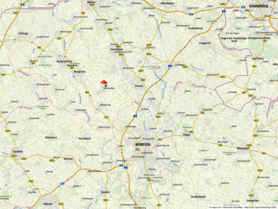 Makro-Lage Reihenmittelhaus Nordwalde