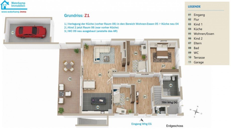 2025 EG (Z1, 3-D) Wohnen mit K�che Erdgeschosswohnung Nordwalde