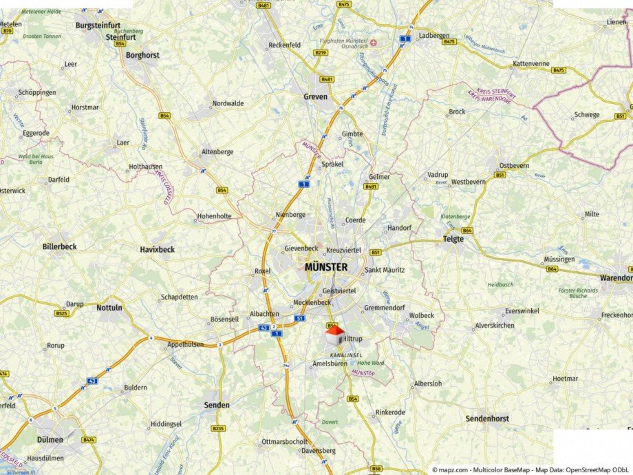Makro-Lage Erdgeschosswohnung M�nster