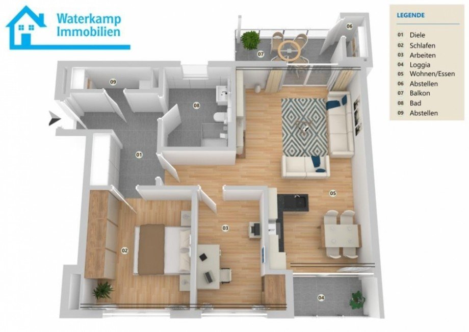 Grundriss 3-D Terrassenwohnung Greven