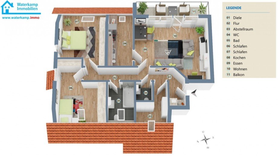 Grundriss Whg Nr. 3 im DG Dachgeschosswohnung Altenberge