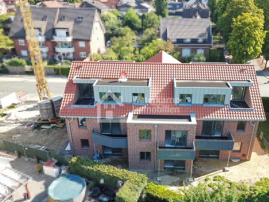 Luftaufnahme R�ckseite S�d-West-Ausrichtung Dachgeschosswohnung Nordwalde