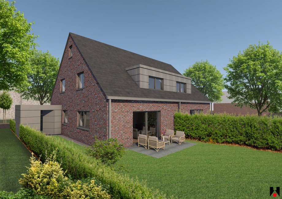 Gartenansicht Doppelhaush�lfte Nordwalde (in der N�he von M�nster)