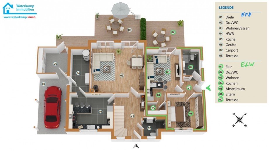 Grundriss EG: EFH + ELW EG Zweifamilienhaus Nordwalde