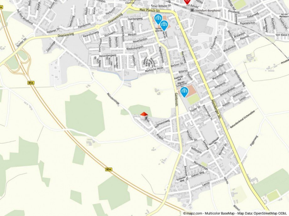 Mikro-Lage Doppelhaush�lfte Steinfurt-Borghorst