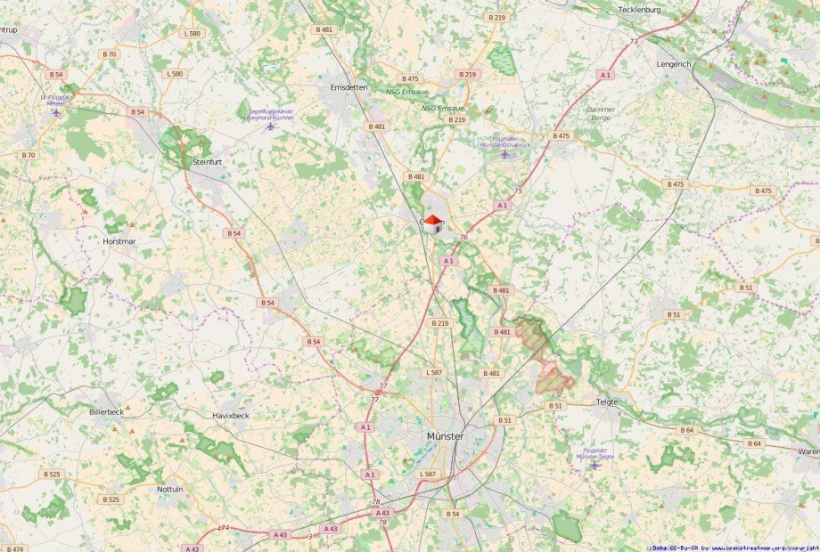 Makro-Lage Etagenwohnung Greven
