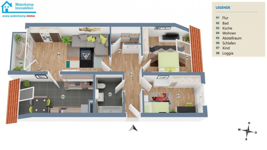 Grundriss Dachgeschosswohnung M�nster / Hiltrup