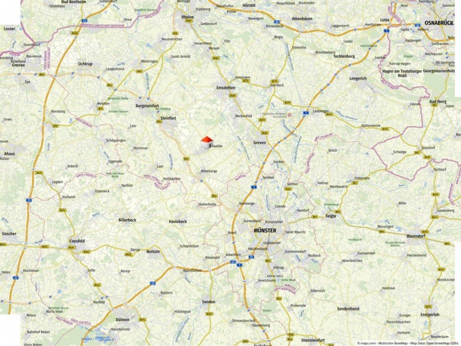 Makro-Lage Erdgeschosswohnung Nordwalde