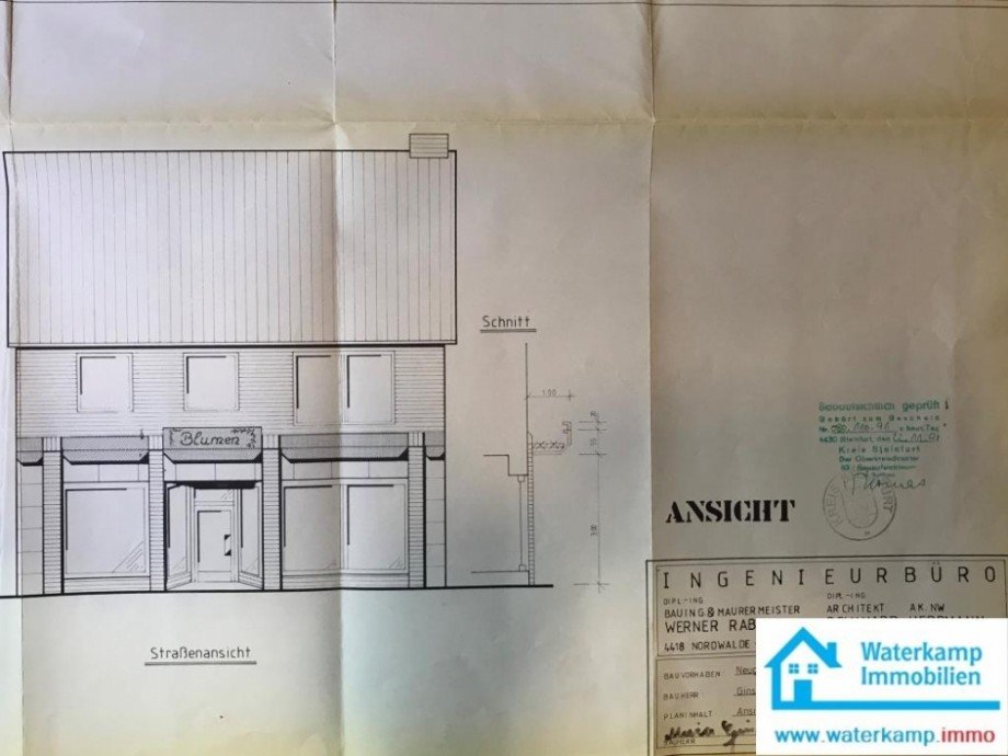 1991 Haus 1, Neugestaltung Fassade geschnitten Mehrfamilienhaus Nordwalde
