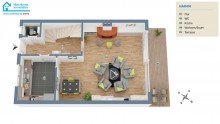 Erdgeschoss (3-D Animation) Familienfreundliches Reihenmittelhaus mit Sonnengarantie