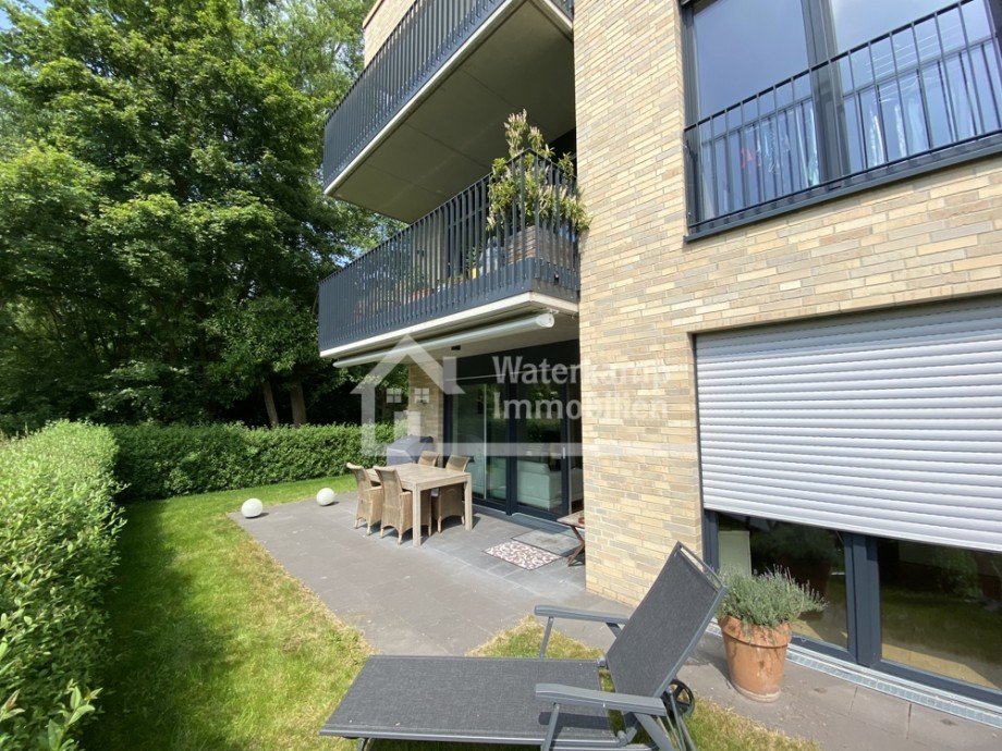 Terrasse mit Markise Erdgeschosswohnung M�nster-Mecklenbeck