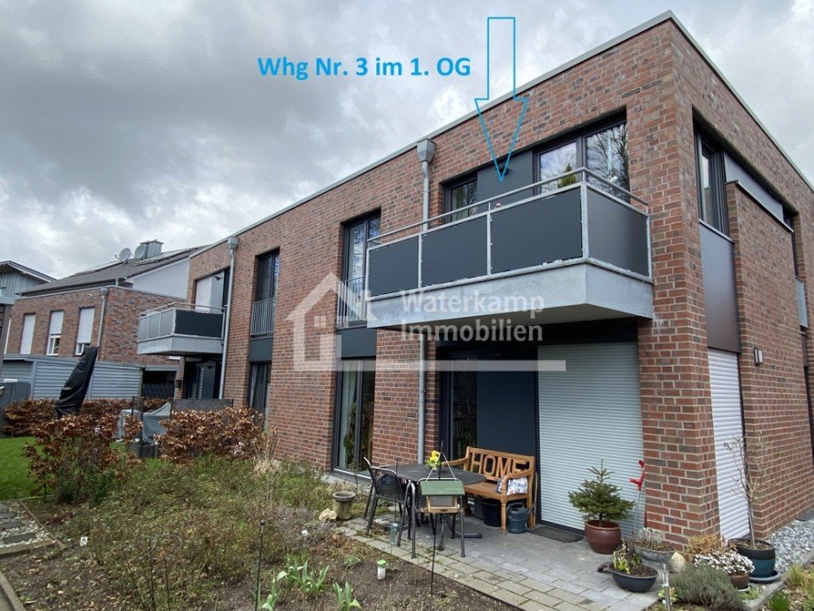 Ansicht R�ckseite Etagenwohnung Laer