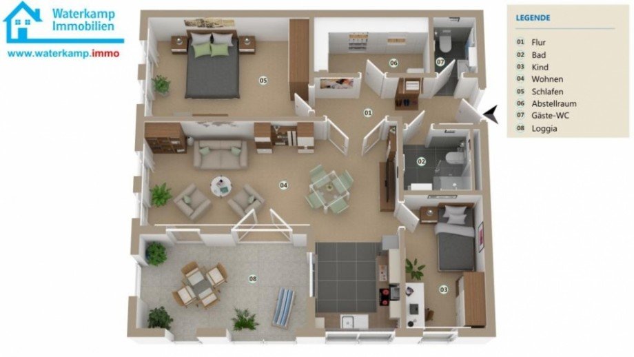 Grundriss Whg 4 im 1. OG Etagenwohnung Nordwalde