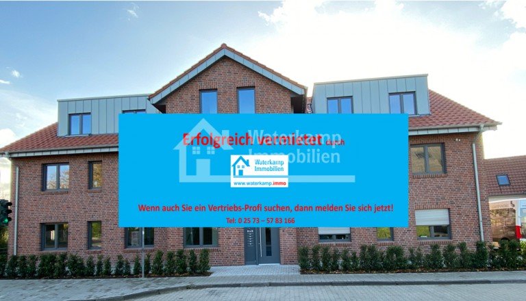 Backhaus vermietet blau Nordwalde Erdgeschosswohnung Lichtdurchflutete 3-Zi Wohnung mit Terrasse in S�d-West-Ausrichtung