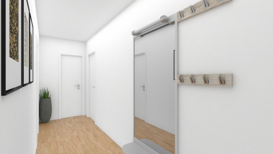 Flur 3-D Computer-Animation Erdgeschosswohnung Laer