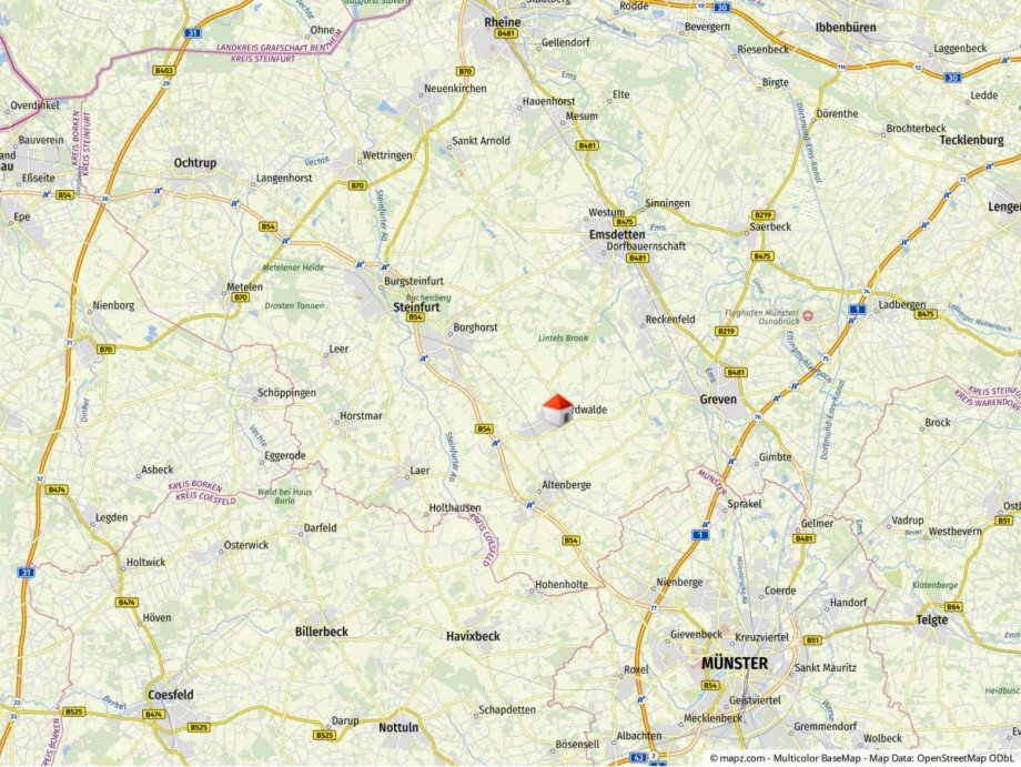 Makro-Lage Erdgeschosswohnung Nordwalde