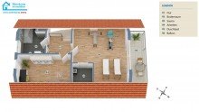 Dachgeschoss (3-D Animation) Familienfreundliches Reihenmittelhaus mit Sonnengarantie