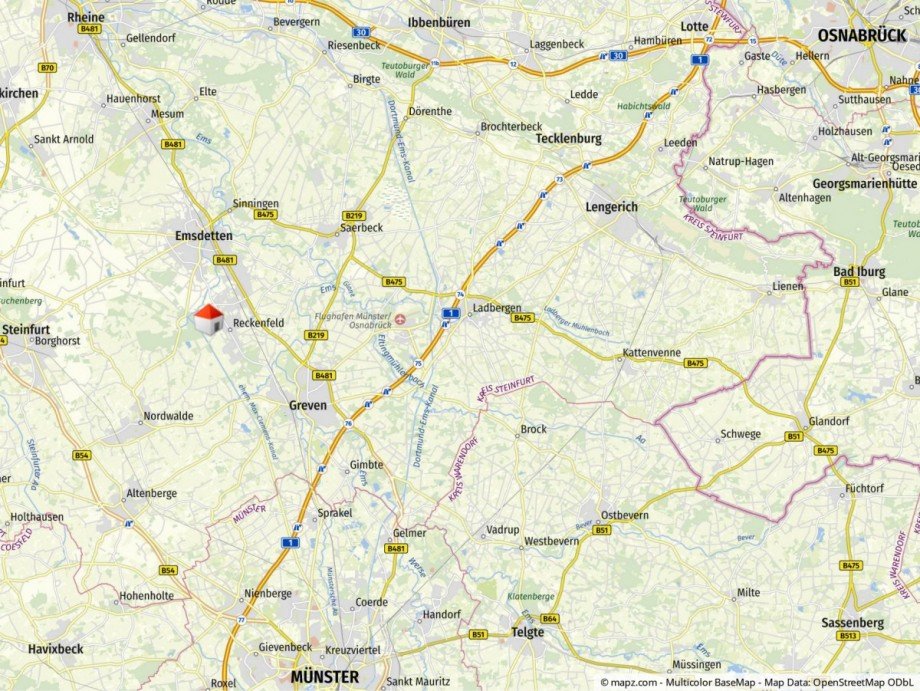 Makro-Lage Zweifamilienhaus Greven