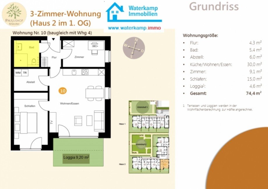 20170225 Grundriss Paulushof Haus 2 Whg 10 im 1. O Etagenwohnung M�nster-Mecklenbeck