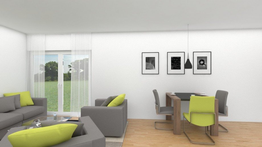 Wohnzimmer 3-D Computer-Animation Erdgeschosswohnung Laer