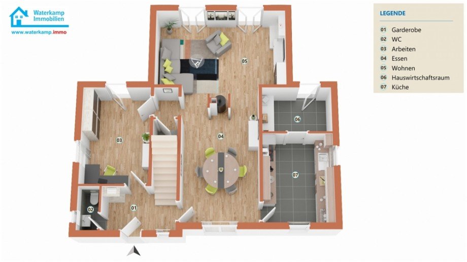 Erdgeschoss (3-D) Einfamilienhaus Steinfurt