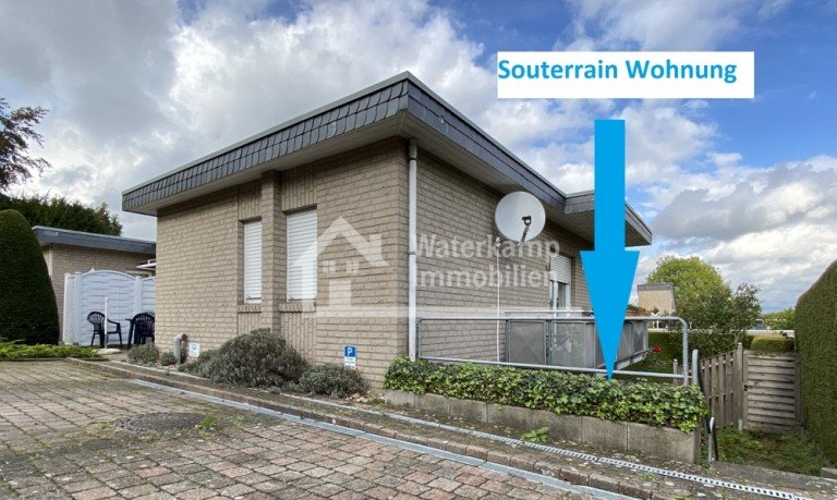 Vorderansicht Altenberge Etagenwohnung Teilm�blierte Single-Wohnung im Souterrain