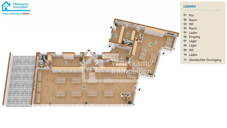 Grundriss Laden L1 (gro� 05) + L2 (klein 10) Wohn- / Gesch�ftshaus Nordwalde
