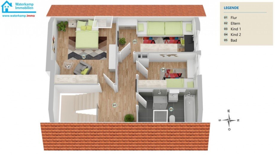 Dachgeschoss (3-D) Haus Nordwalde