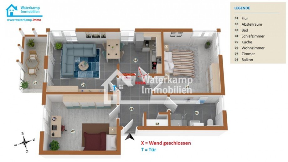 Grundriss Whg Nr. 4 im OG Etagenwohnung Laer