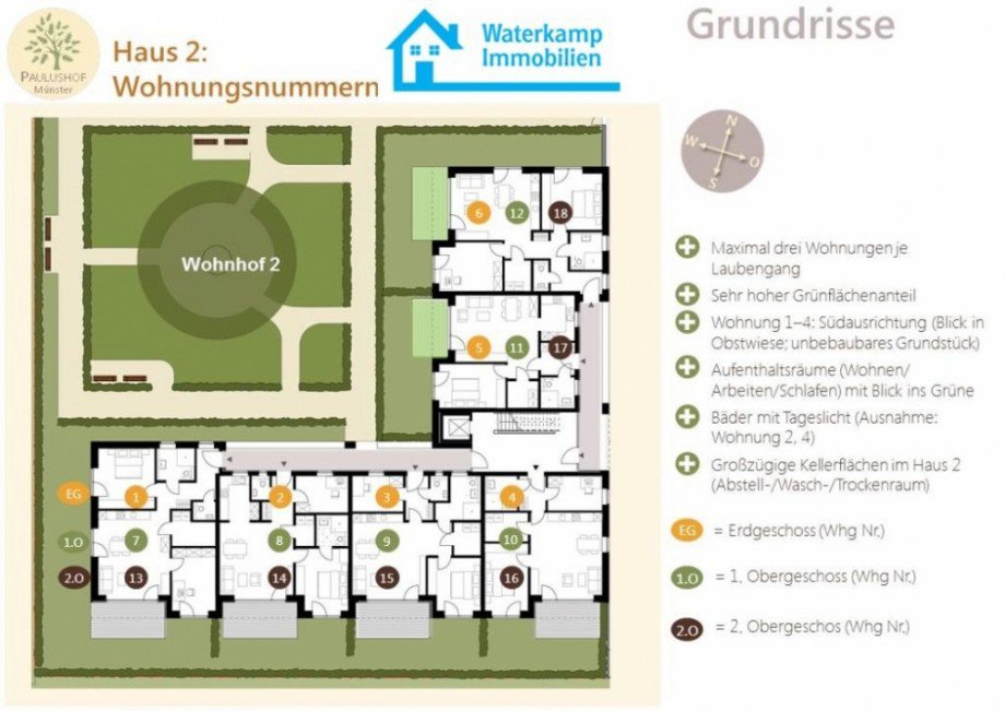 Haus 2 Whg �bersicht Etagenwohnung M�nster-Mecklenbeck