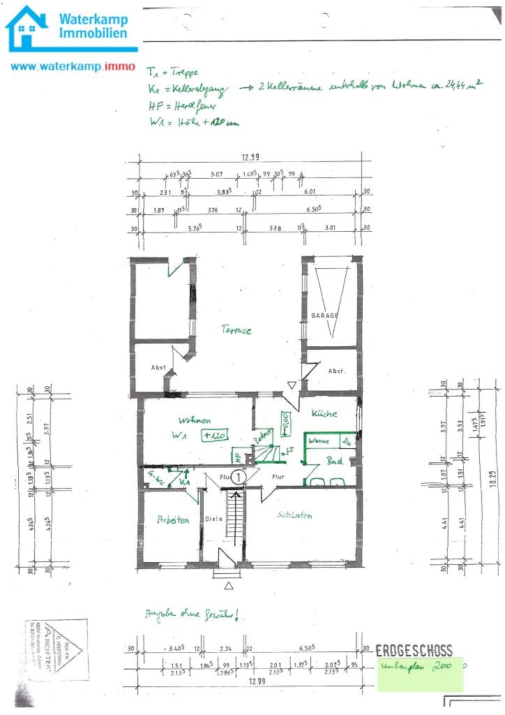 Plan EG Sanierung 2000 Mehrfamilienhaus Nordwalde