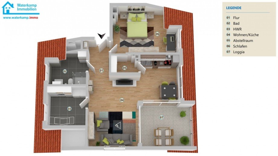 Grundriss Nr. 8 Dachgeschosswohnung Nordwalde