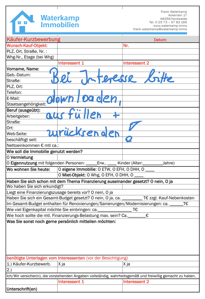 Kurz-Bewerbung Einfamilienhaus Nordwalde